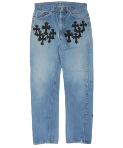 Blue Chrome Hearts Pants