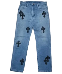 Blue Chrome Hearts Pants