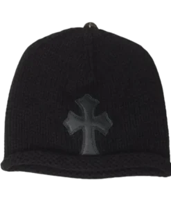 Chrome Hearts Beanie Black Cross Patch Cotton