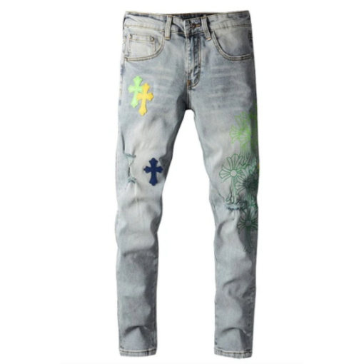 Chrome Heart Cross Patches Jeans Skinny