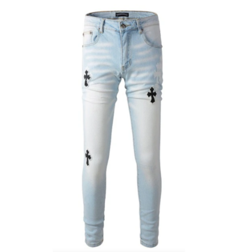 Chrome Heart Cross Patches Jeans Skinny