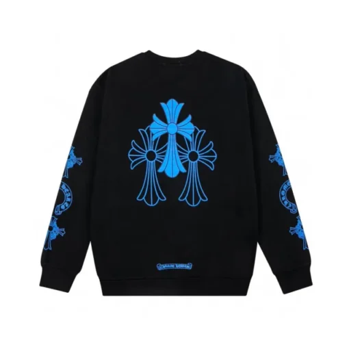 Chrome Hearts Blue Logo Black Sweatshirt