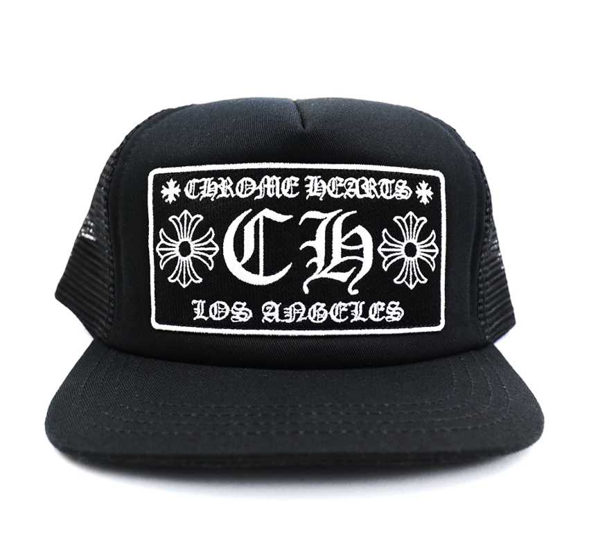 Chrome-Hearts-CH-Los-Angeles-Trucker-Hat-Black-Black