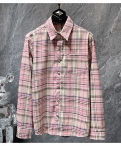 Chrome Hearts Pink Plaid Casual Shirt