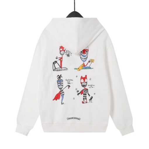 Chrome Hearts Doll Graffiti Zip-up White Hoodie