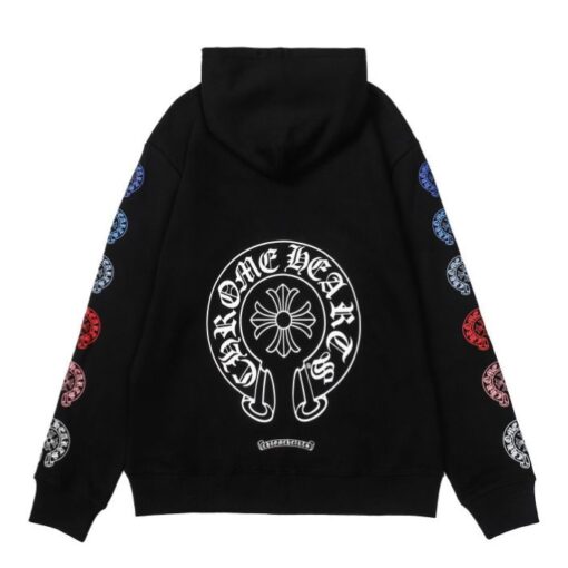 Chrome Hearts Floral Sleeve Zip Up Black Hoodie