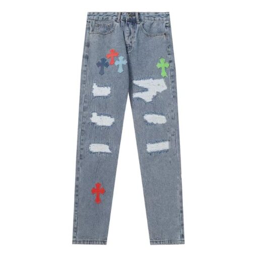 Chrome Hearts Rough Jeans Blue