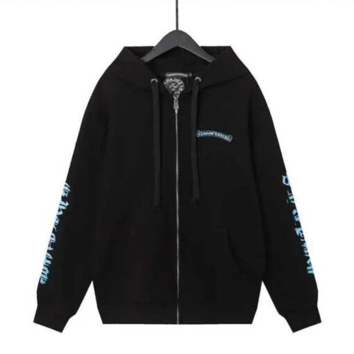 Chrome Hearts Zip Up Hoodie Blue Logo